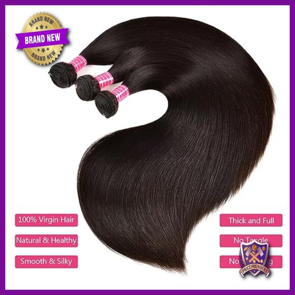 Brazilian Human Hair Extensions 3 Bundles Straight 22 24 26 Inch main image 4